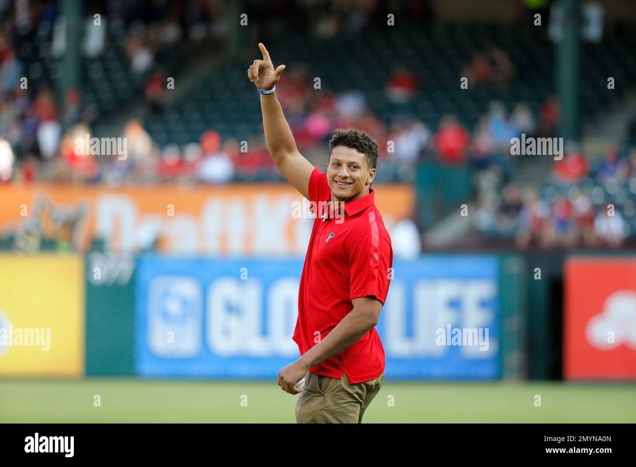 Texas Tech NCAA Football Quarterback Patrick Mahomes Acknowledges texas-tech-ncaa-football-quarterback-patrick-mahomes-acknowledges