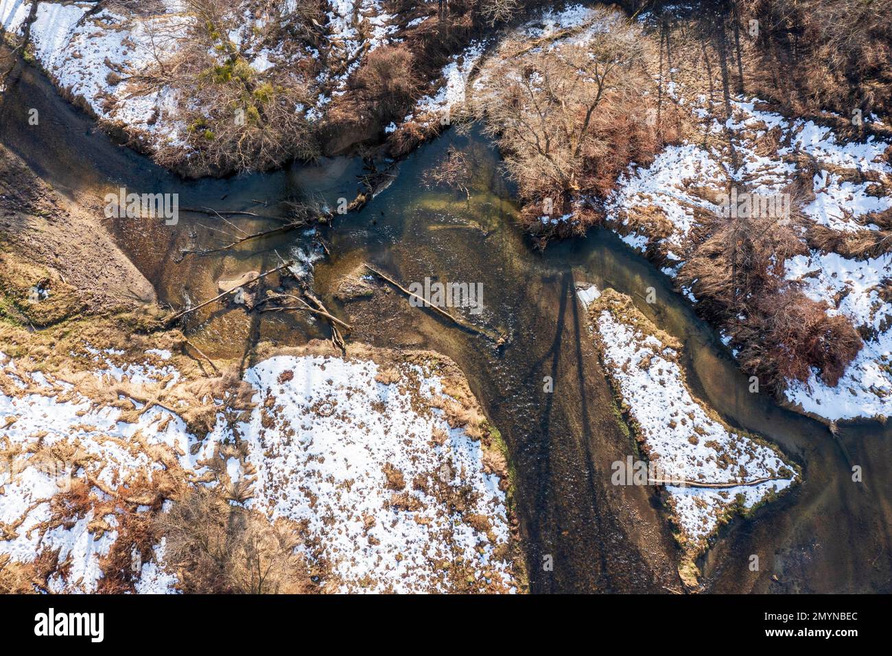 Lafnitz River, meander, border area Burgenland Styria, Austria, Europe Stock Photo