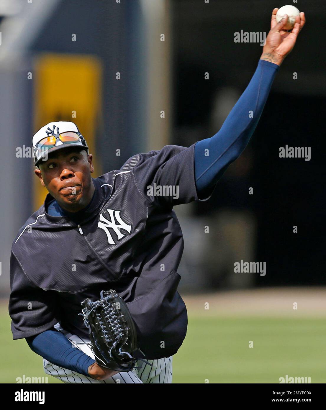 New York Yankees relief pitcher Aroldis Chapman, who was reinstated
