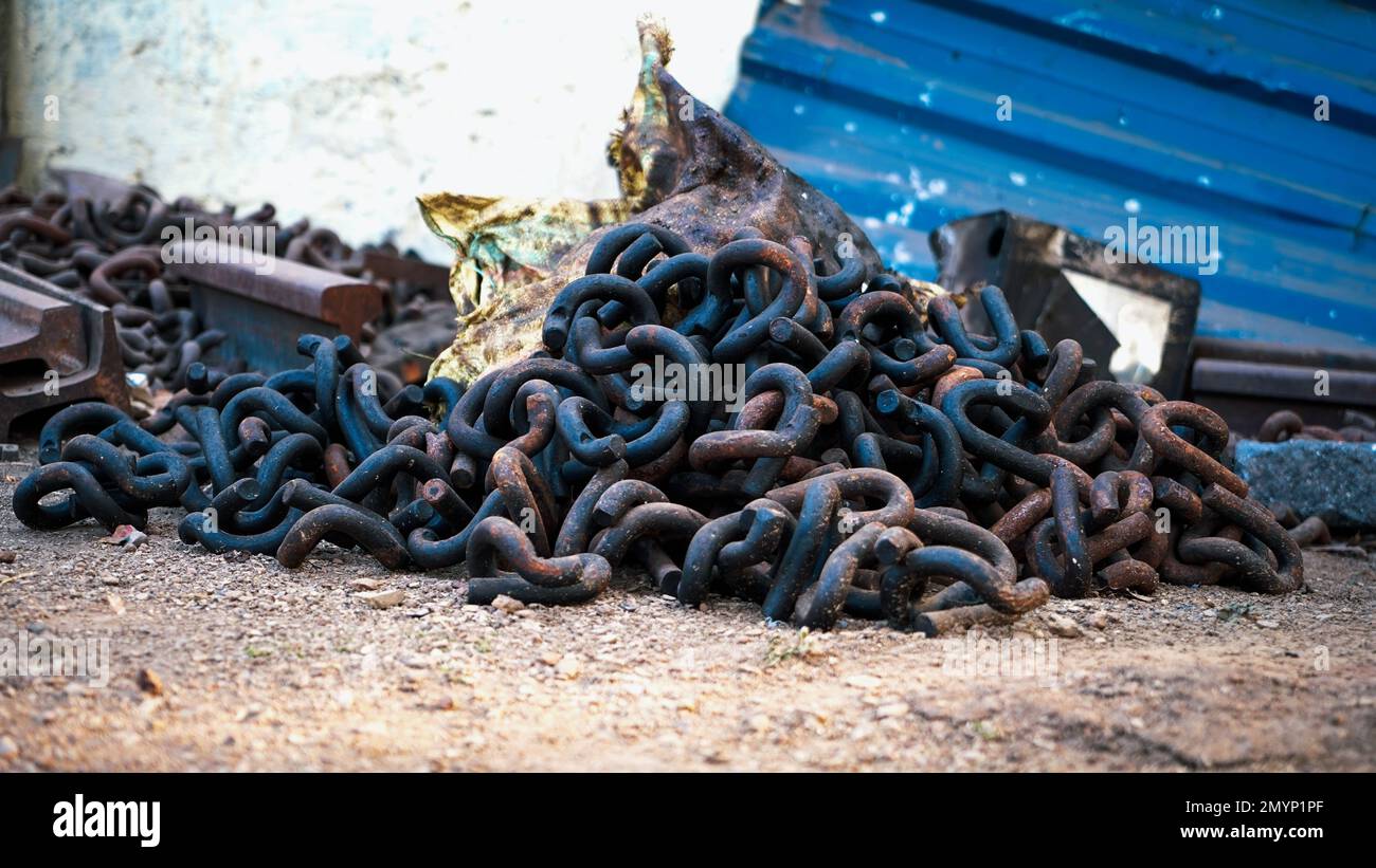Close up of rusted metal chains, Rusty Chain Images,Chains of the past