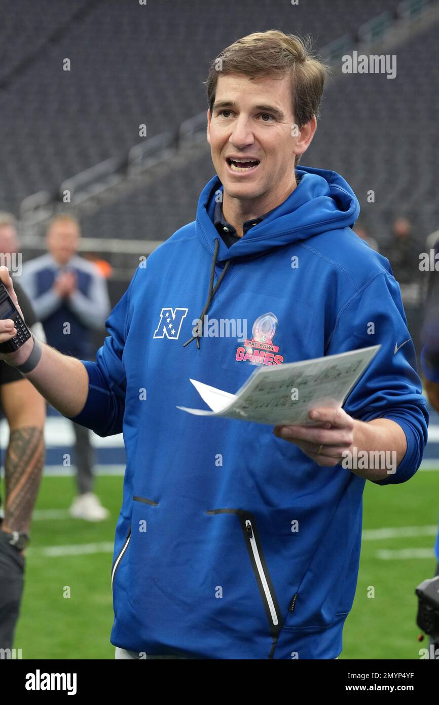 NFC coach Eli Manning during the NFC AFC Pro Bowl practice on Saturday