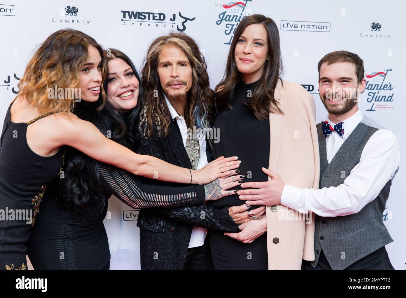 Musician Steven Tyler and his children Chelsea, Mia and Liv Tyler and Taj  Talerico attend the Steven TylerOut on a Limb concert to benefit Janie's  Fund at David Geffen Hall at Lincoln