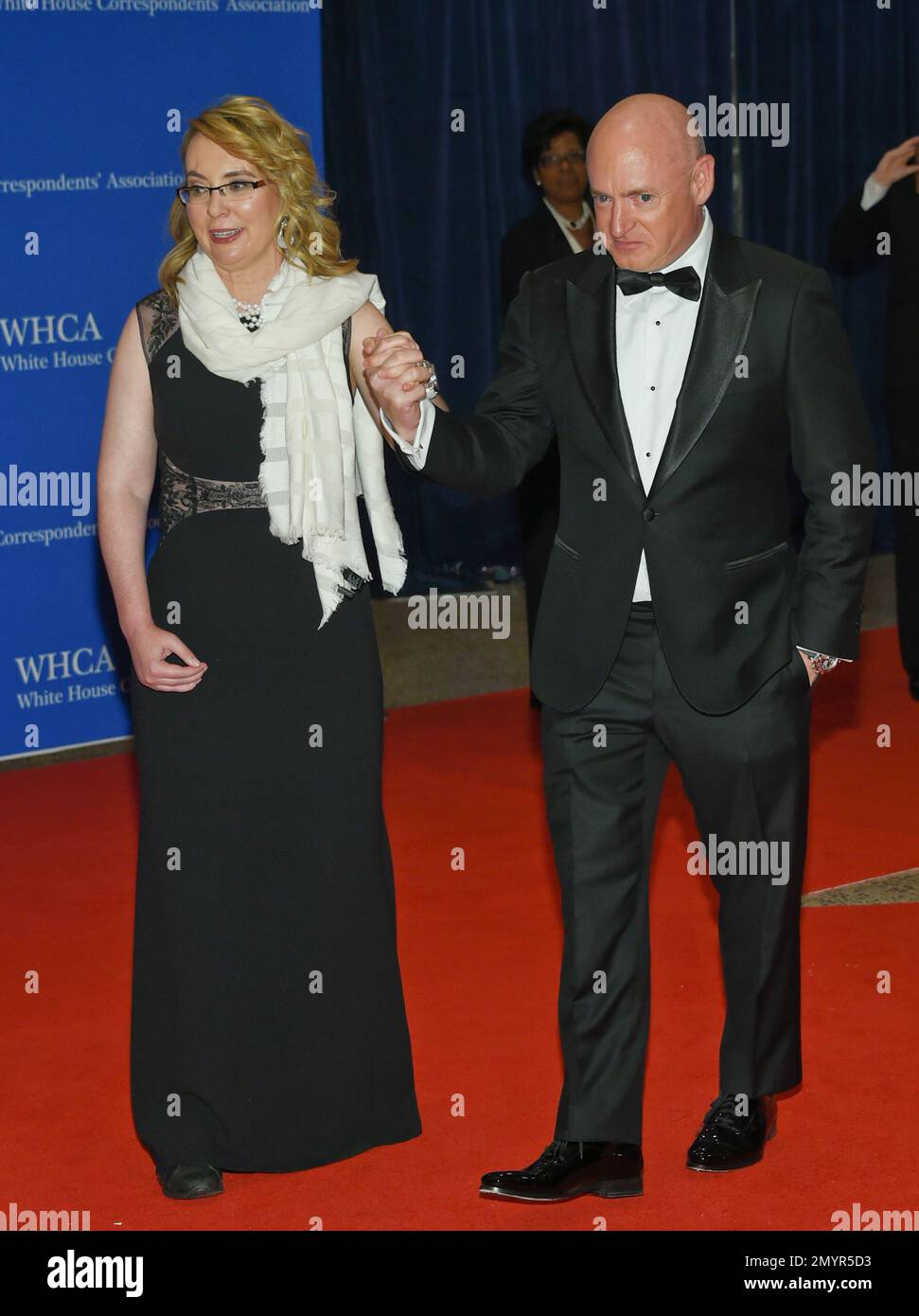 Gabrielle Giffords and husband Mark Kelly attend the White House