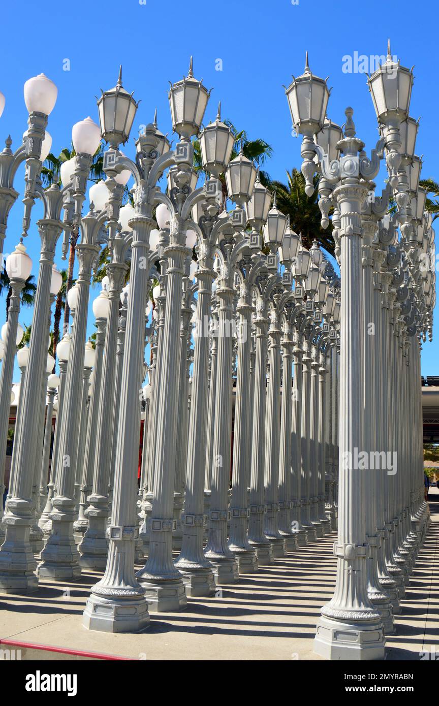 Urban lights at the Los Angeles County Museum of Art Stock Photo Alamy
