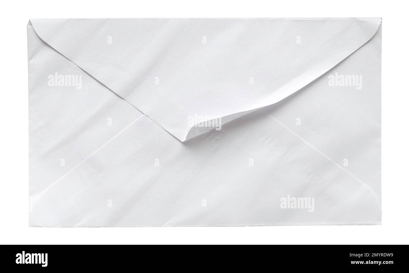 White envelope isolated on a white background Stock Photo - Alamy