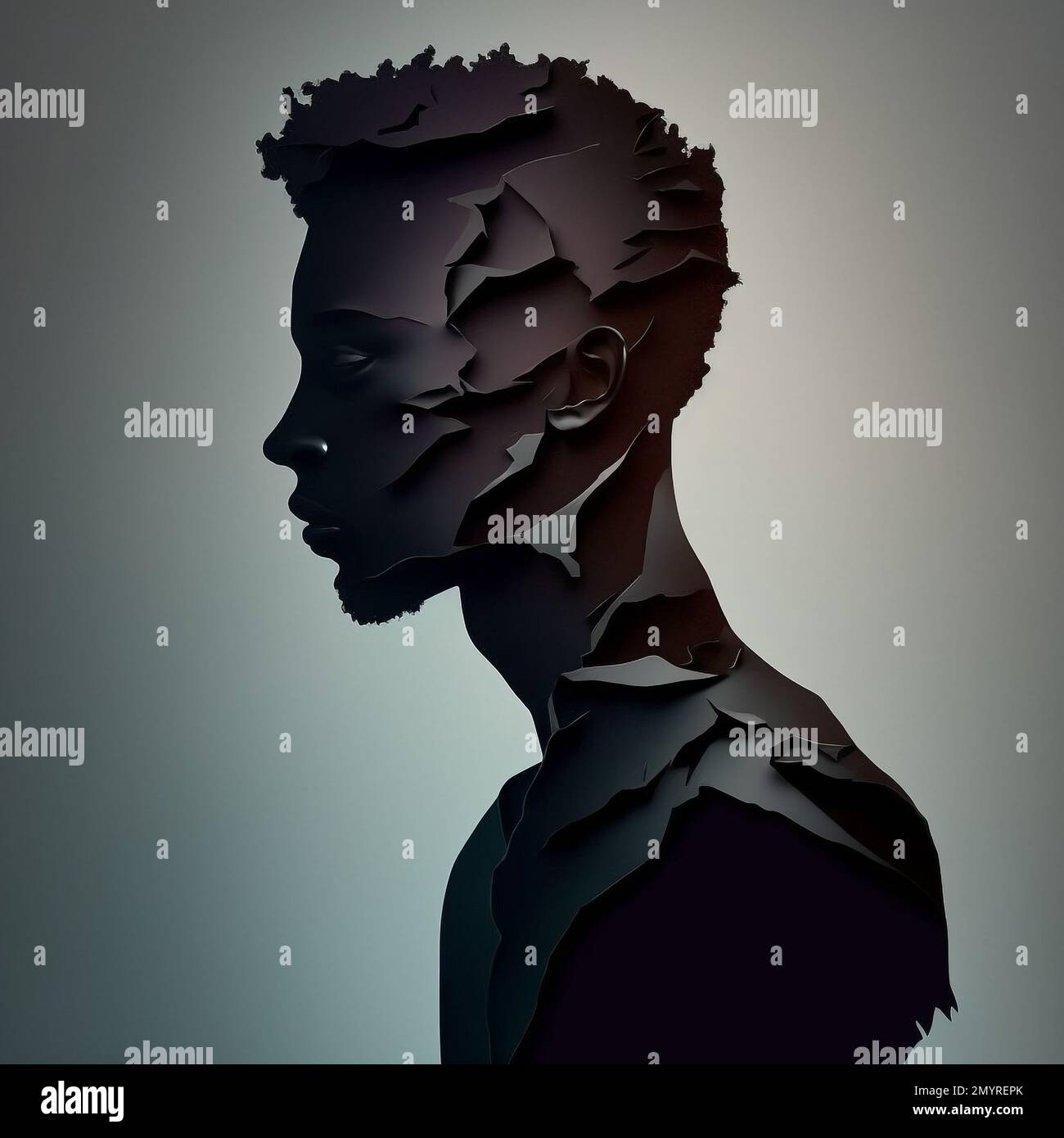 Black man silhouette. Black lives matter . African American . High quality 3d illustration Stock Photo