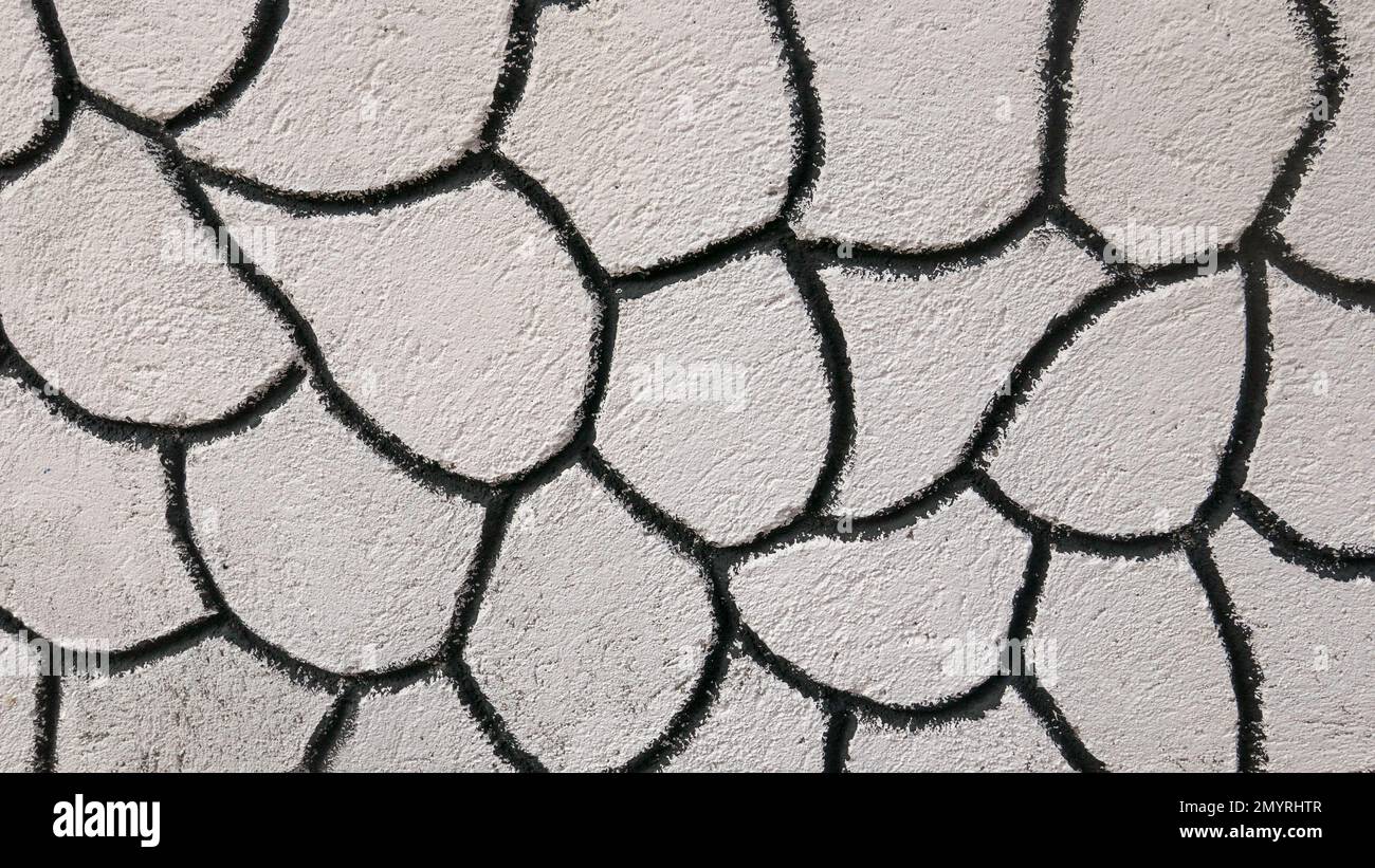 White and black wall pattern and textured. Stock Photo