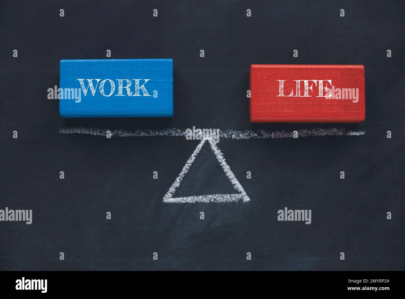 Work and life balance concept on a blackboard Stock Photo - Alamy