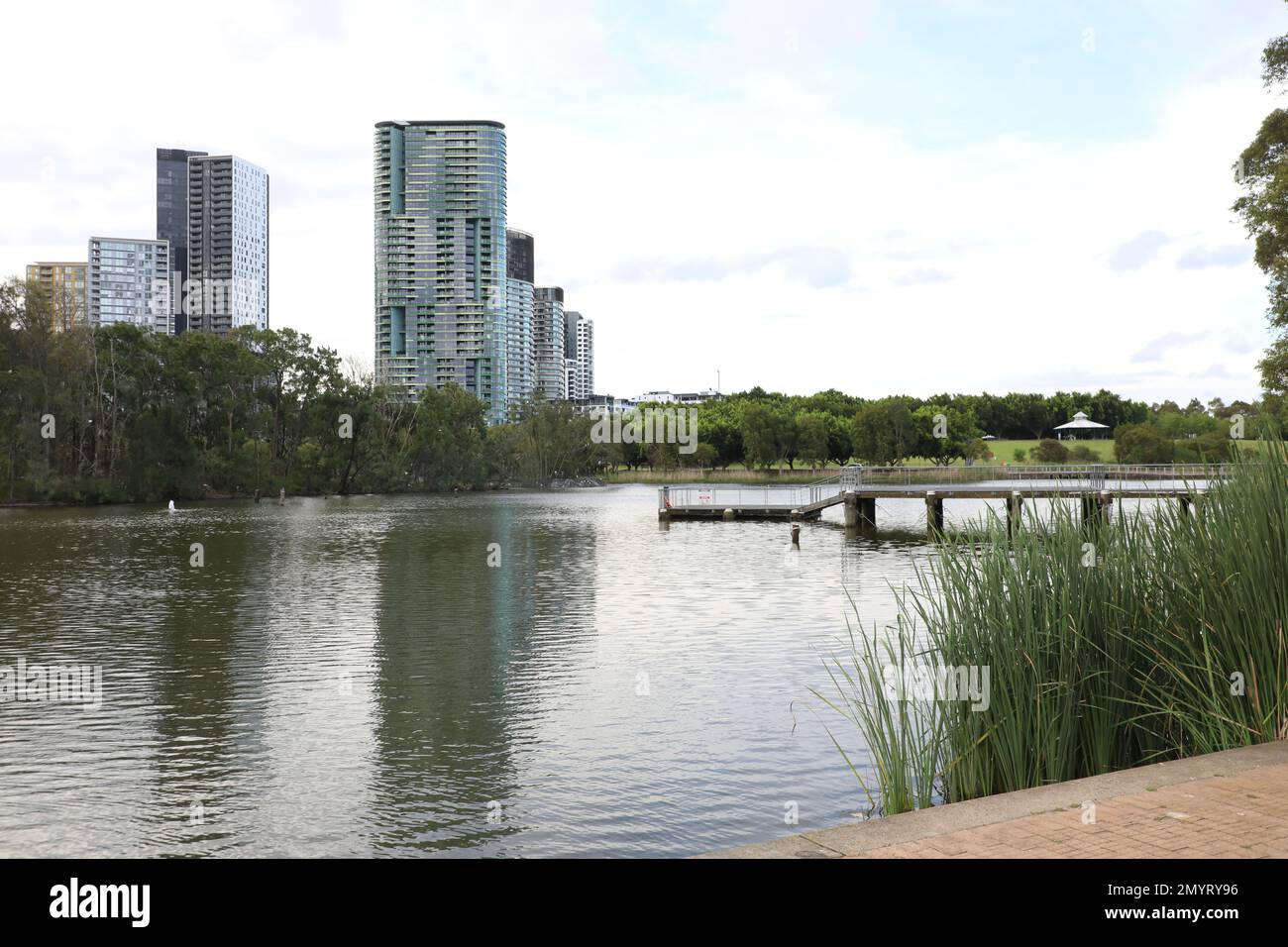 Waterview in Bicentennial Park, Sydney Olympic Park. Stock Photo