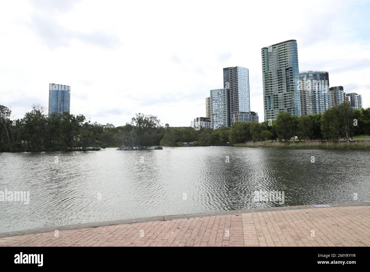 Waterview in Bicentennial Park, Sydney Olympic Park. Stock Photo