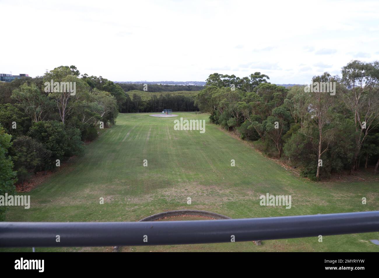 View from the top of Treillage Tower, Bicentennial Park, Sydney Olympic Park. Stock Photo