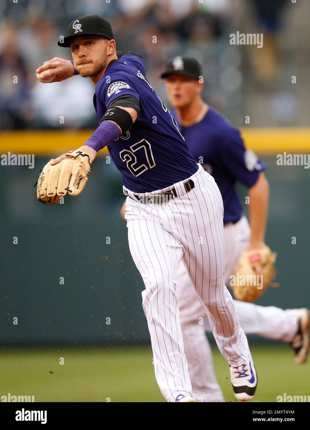 This is a 2016 photo of Trevor Story of the Colorado Rockies baseball team.  This image reflects the Colorado Rockies active roster as of Monday, Feb.  29, 2016, when this image was