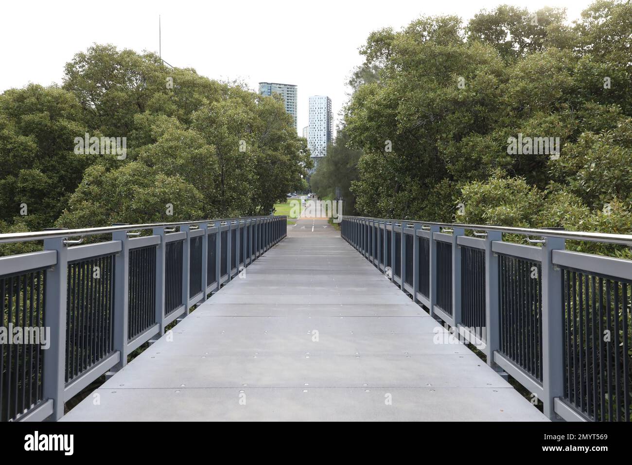 Powells Creek Bridge over Powells Creek, Sydney Olympic Park Stock Photo