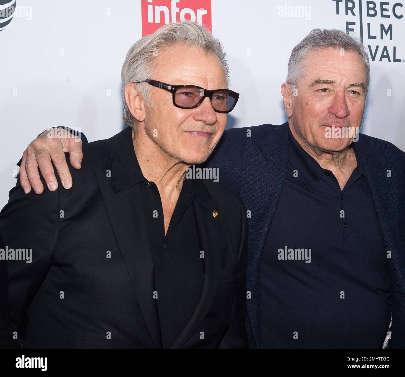 Harvey Keitel, left, and Robert De Niro attend a special 40th