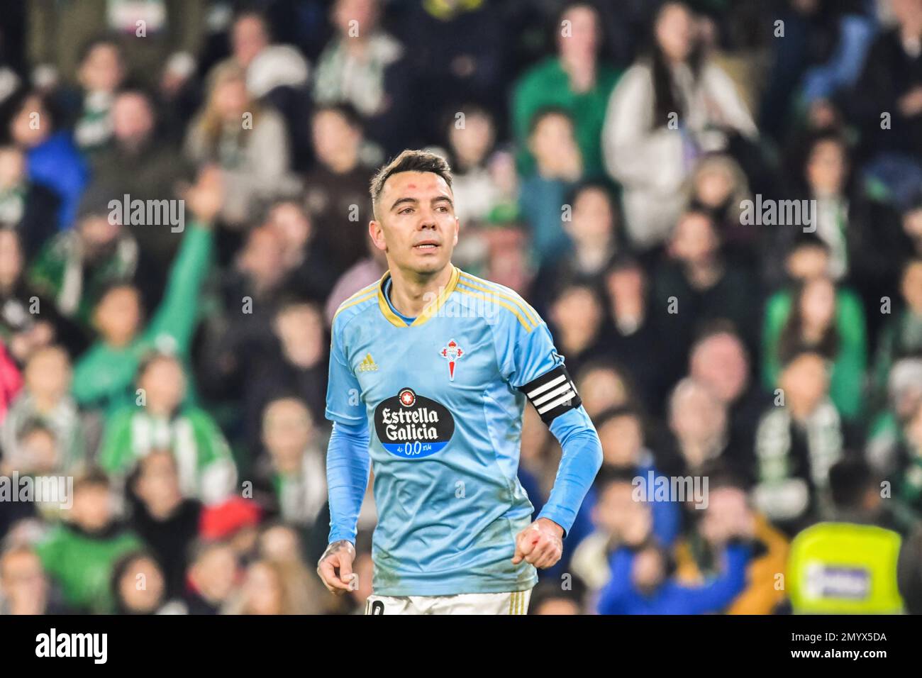 February 4, 2023: SEVILLA, SPAIN - FEBRUARY 4: Iago Aspas of RC Celta de Vigo after the fight with Luiz Felipe during the match between Real Betis Balompie and RC Celta de Vigo of La Liga Santander on February 4, 2022 at Benito Villamarin in Sevilla, Spain. (Credit Image: © Samuel CarreÃ±O/PX Imagens via ZUMA Press Wire) EDITORIAL USAGE ONLY! Not for Commercial USAGE! Stock Photo