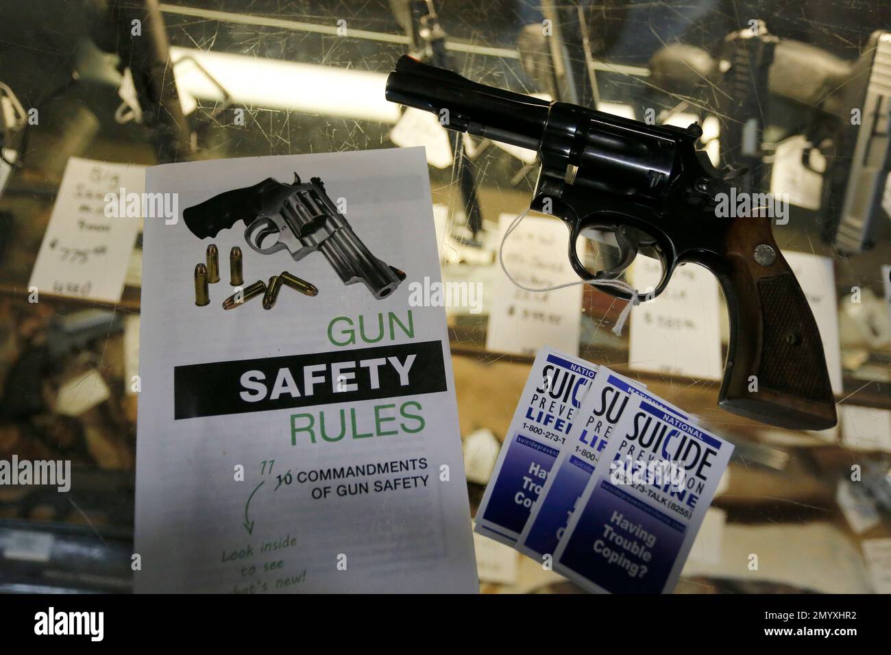 In this Feb. 23, 2016 photo, gun safety and suicide prevention