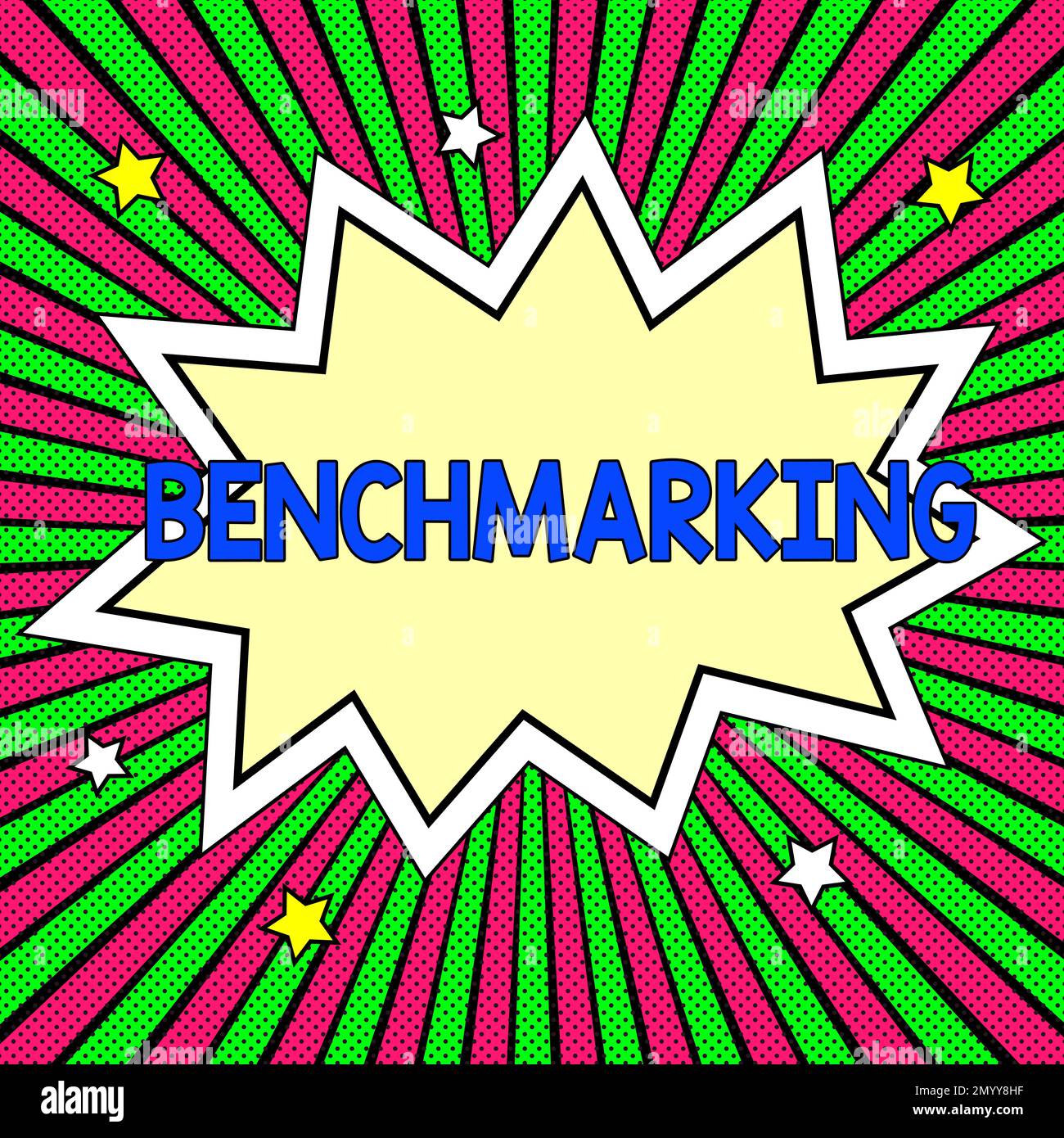 Text sign showing Benchmarking. Concept meaning Evaluate something by ...
