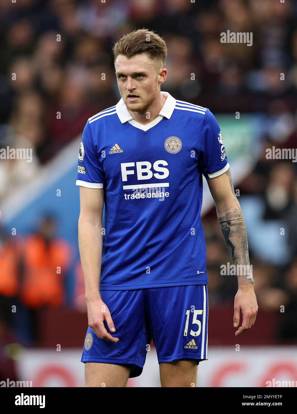 Birmingham, England, 4th February 2023. Harry Souttar of Leicester City during the Premier League match at Villa Park, Birmingham. Picture credit should read: David Klein / Sportimage Stock Photo