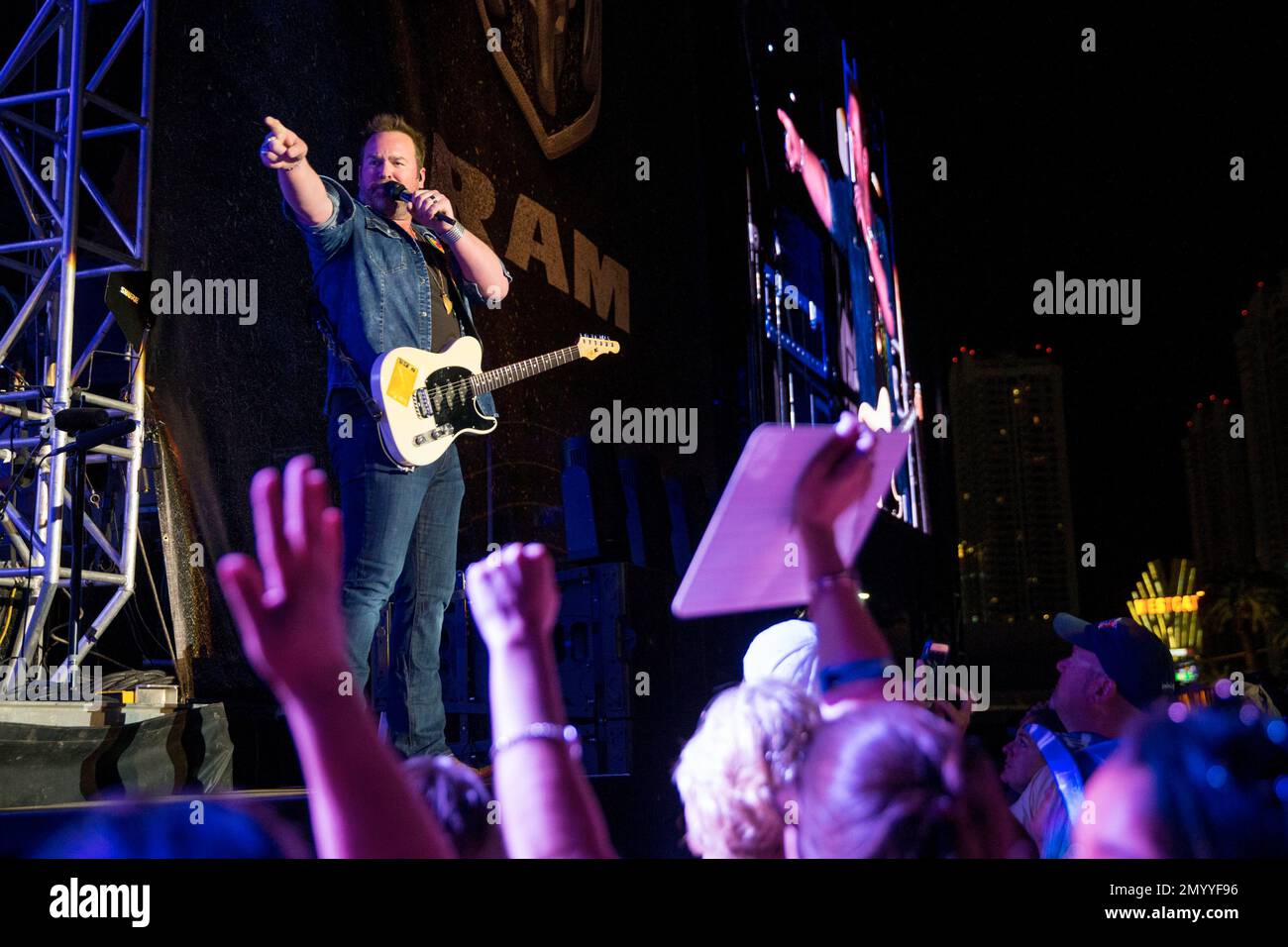 Lee Brice performs at the 4th Annual ACM Party for a Cause Festival at
