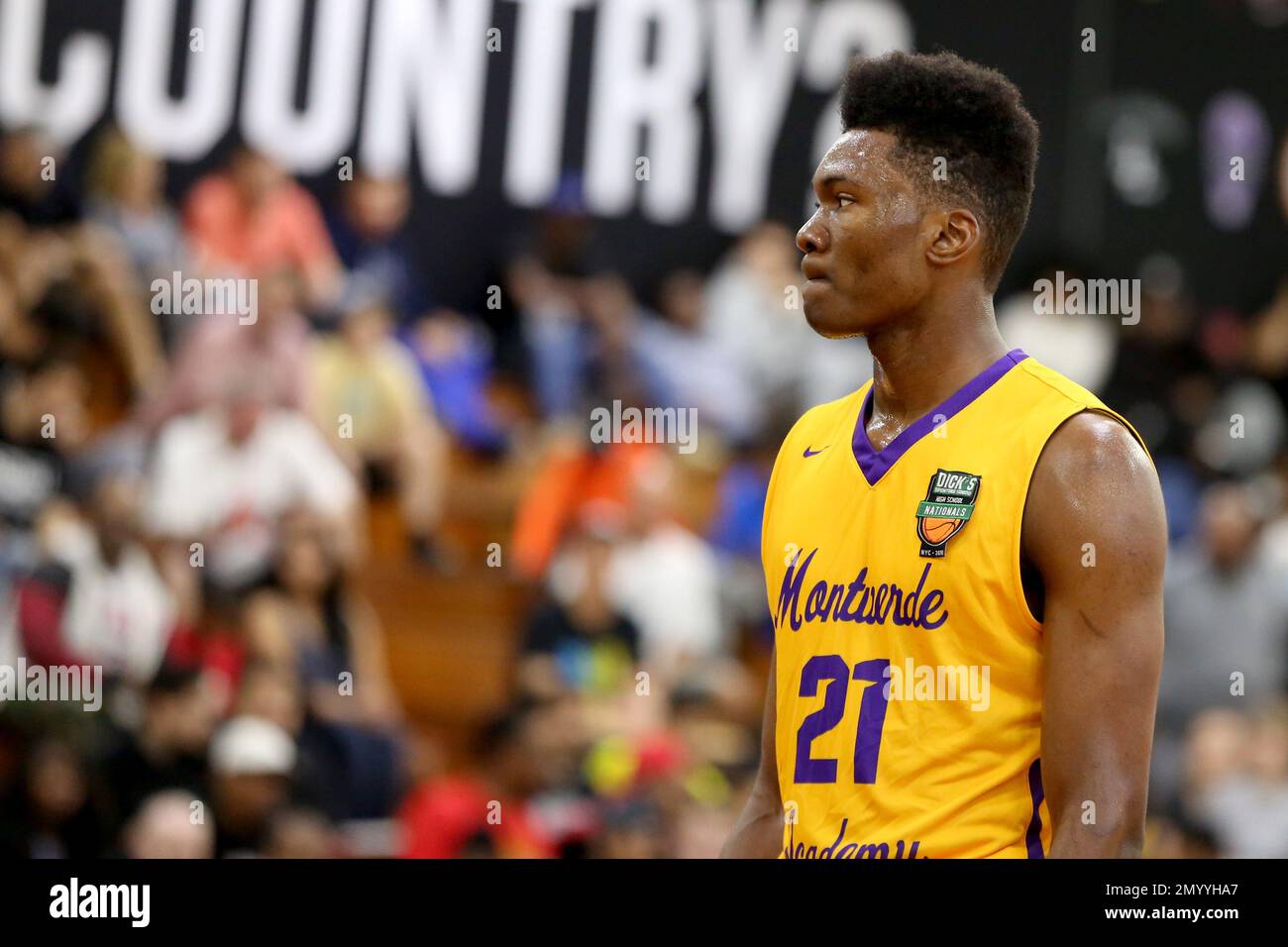 Montverde Academy's Bruno Fernando #21 in action against La Lumiere in the  DICK'S Sporting Goods High School National Basketball Tournament on Friday,  April 1, 2016 in Queens, NY. La Lumiere won the