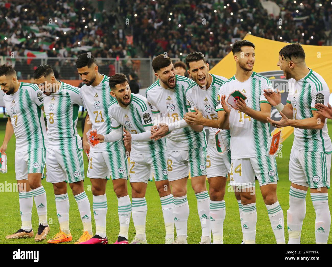 Players of Algeria arrives at final match between Algeria and Senegal