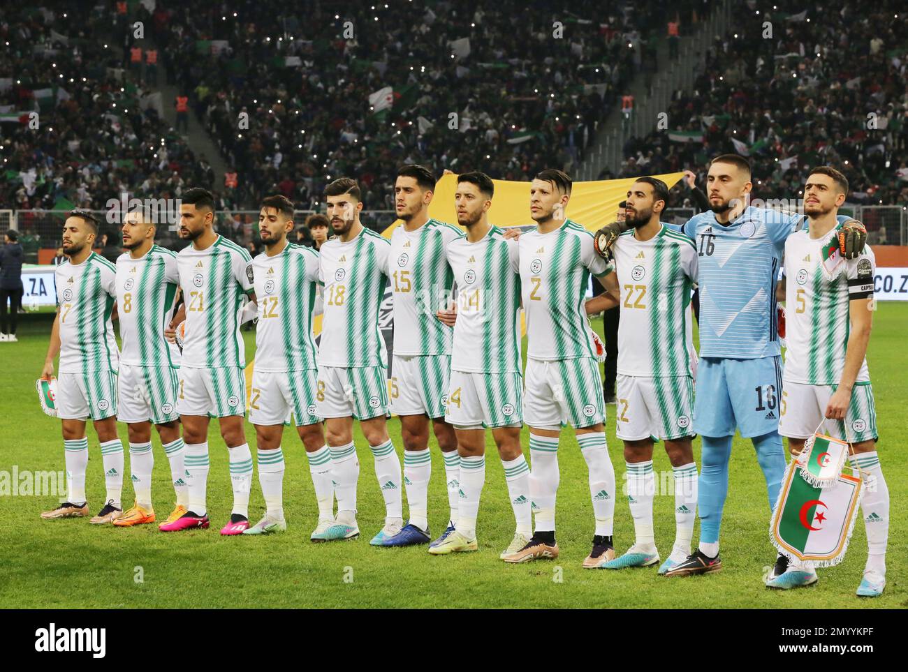 Players of Algeria arrives at final match between Algeria and Senegal