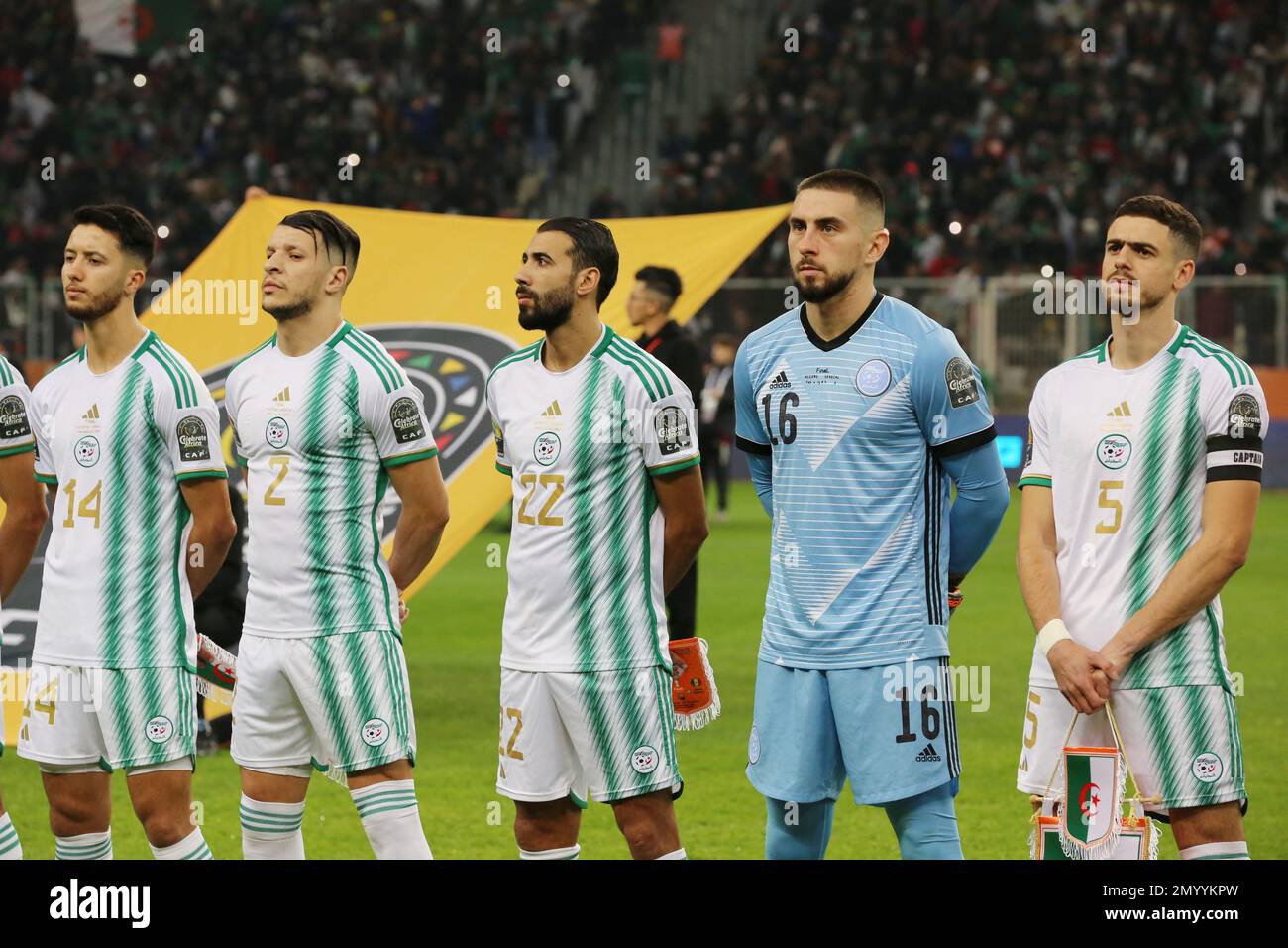 Players of Algeria arrives at final match between Algeria and Senegal