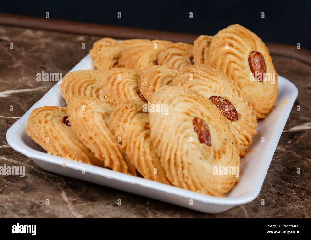 Traditional Persian Cookies with Almonds Stock Photo