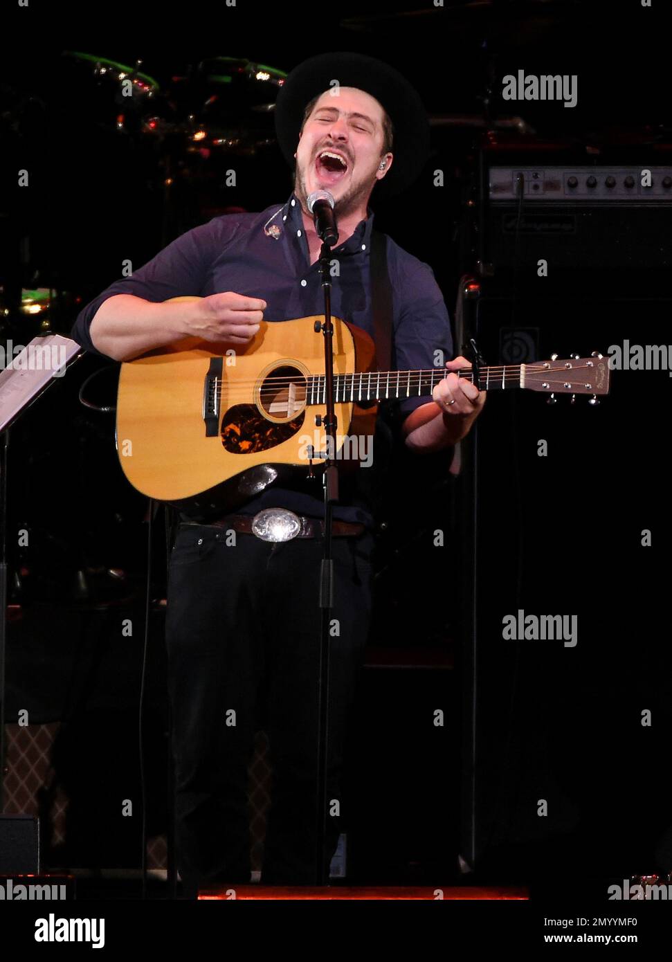 Musician Marcus Mumford performs at The Music of David Bowie tribute