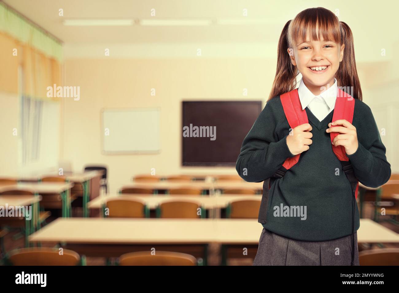 Preteen girl in school uniform hi-res stock photography and images - Alamy