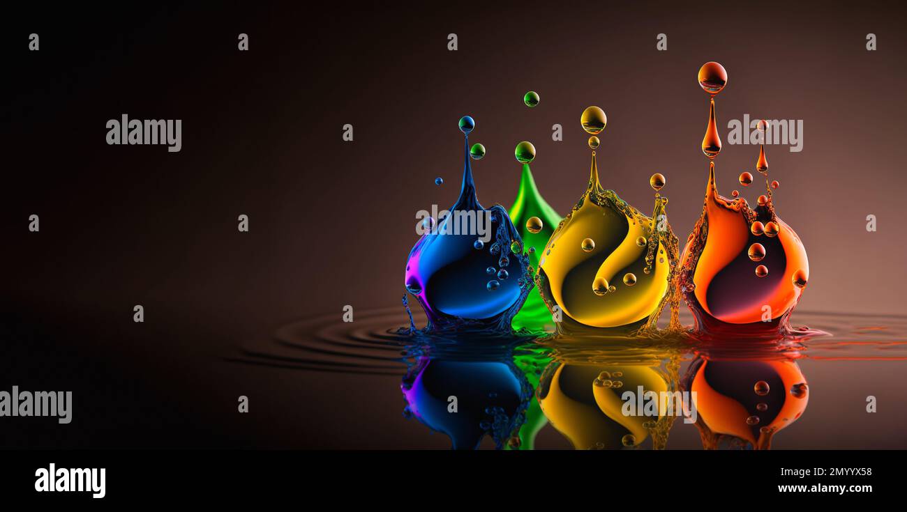 Colorfull oil drops hi-res stock photography and images - Alamy