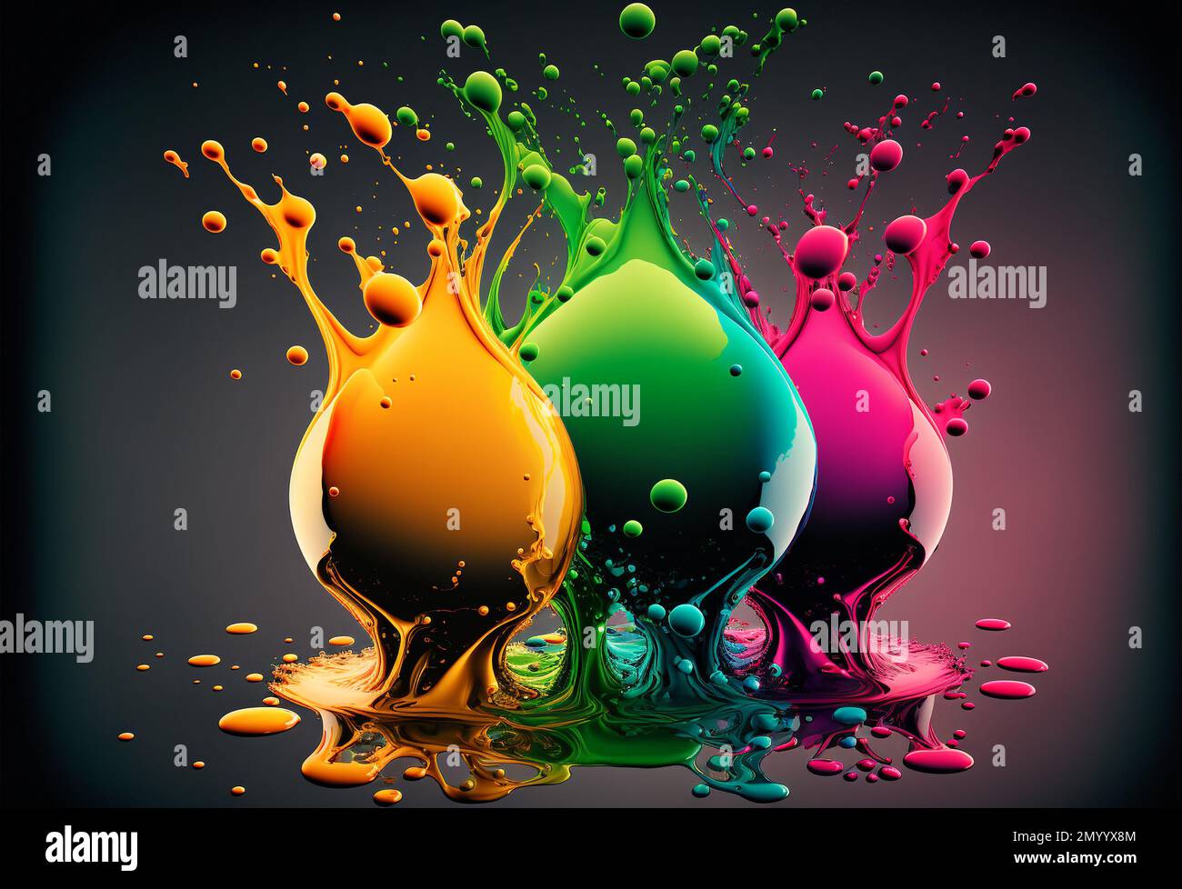 Colorfull oil drops hi-res stock photography and images - Alamy