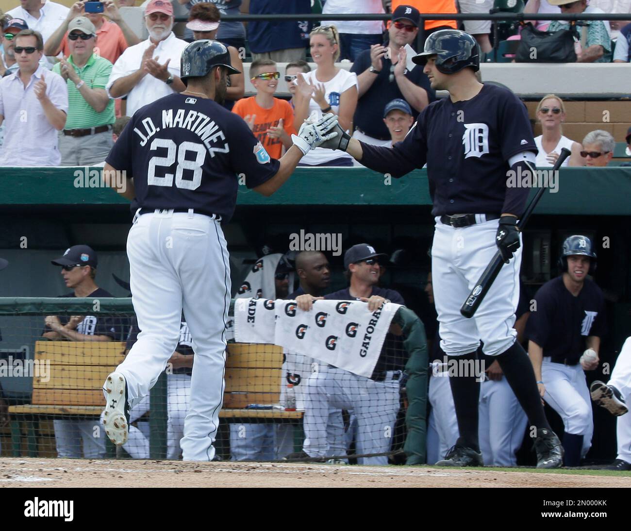 Nick Castellanos of the Detroit Tigers looks on from the dugout