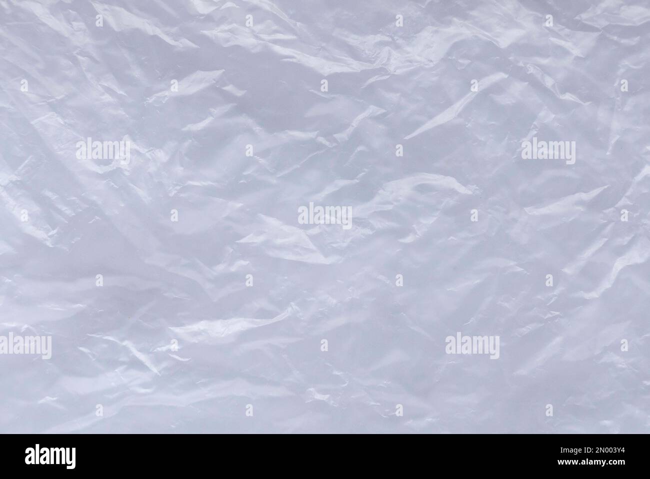 White and crumpled plastic bag background and texture. Stock Photo
