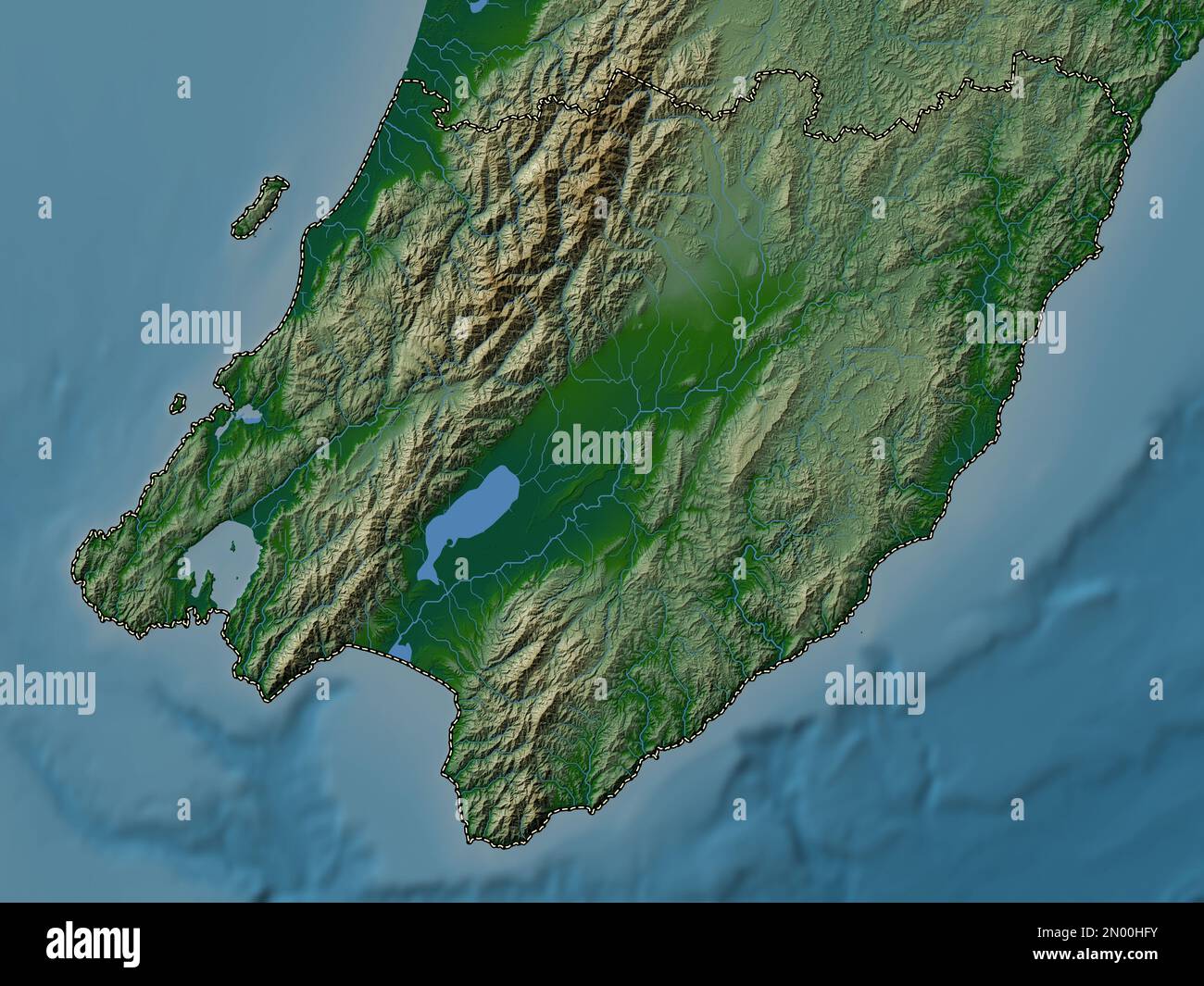Wellington Rivers Wellington, regional council of New Zealand. Colored elevation map with ...