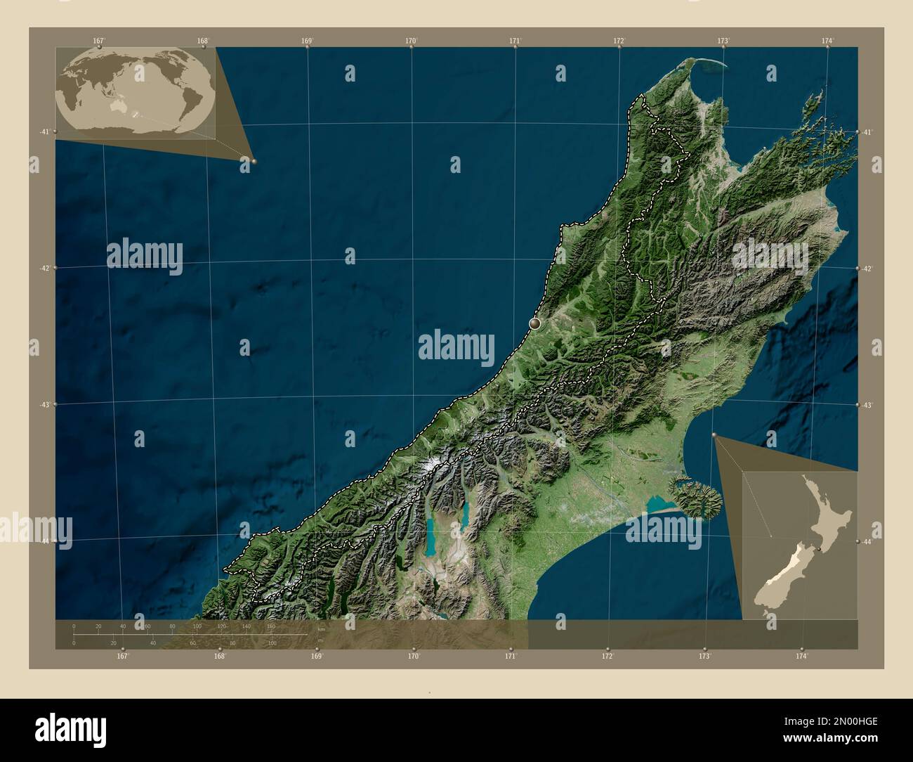 West Coast, regional council of New Zealand. High resolution satellite