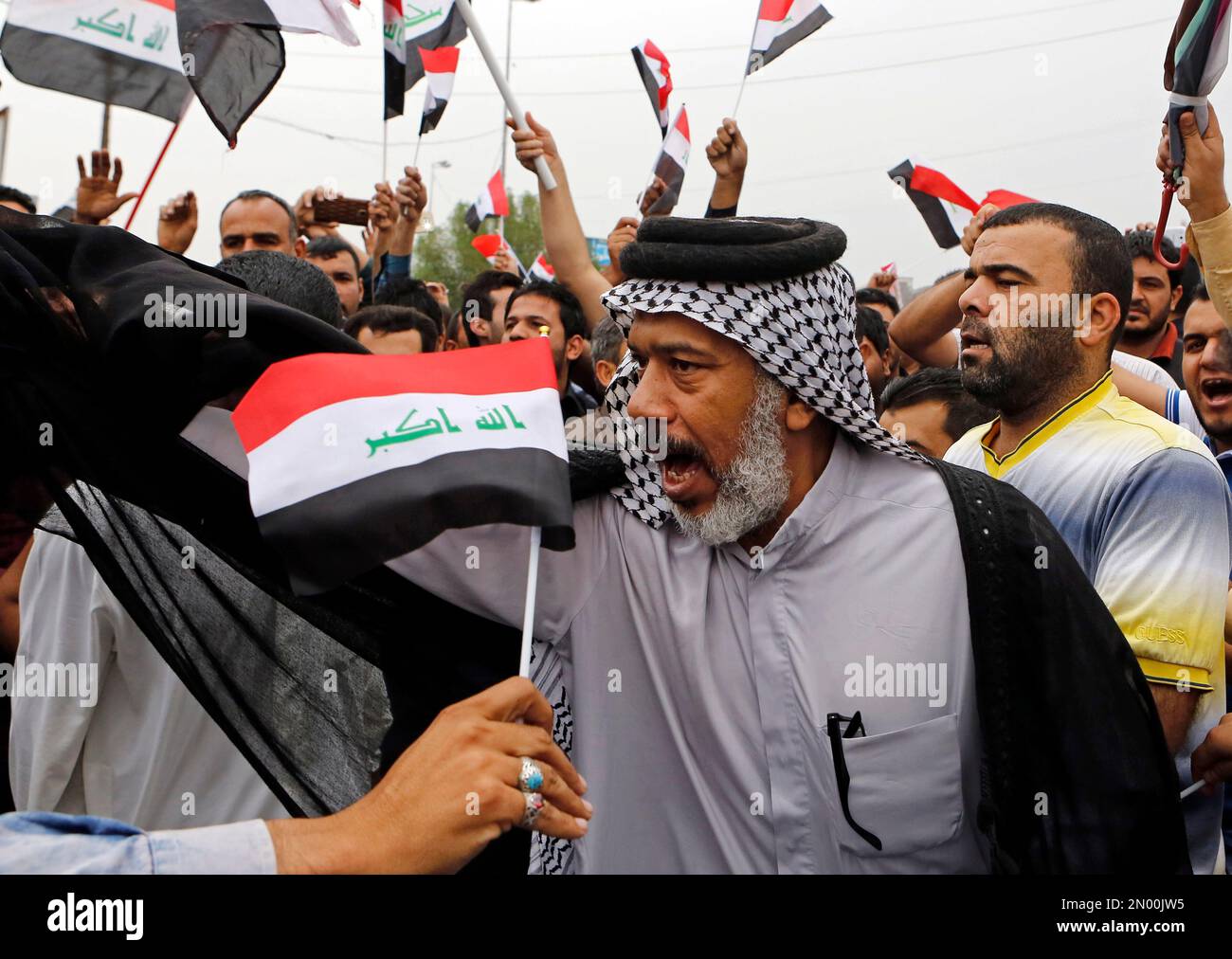Followers of Iraq's influential Shiite cleric Muqtada al-Sadr chant ...