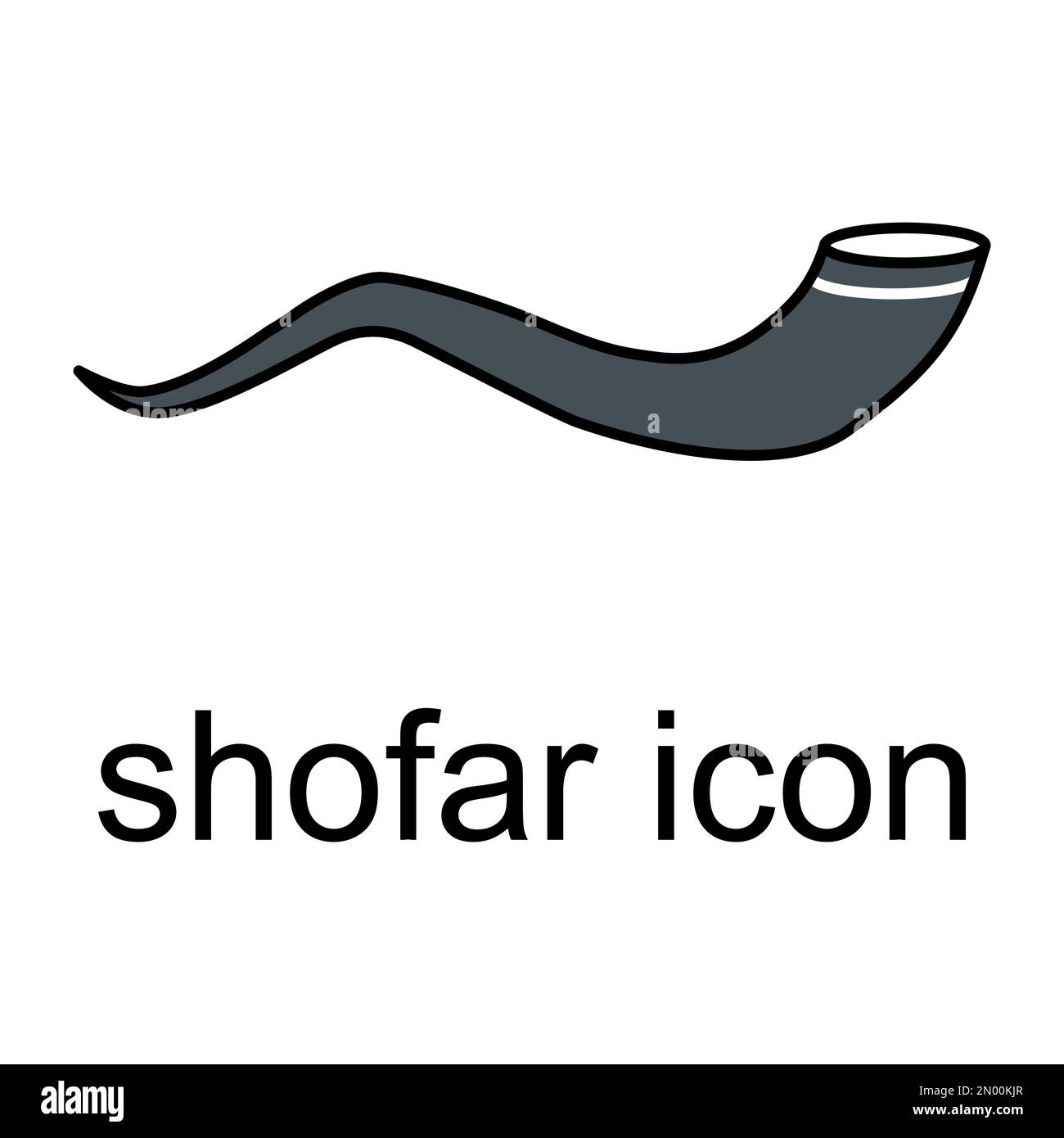 Shofar horn icon, graphic religion design symbol, ritual web sign