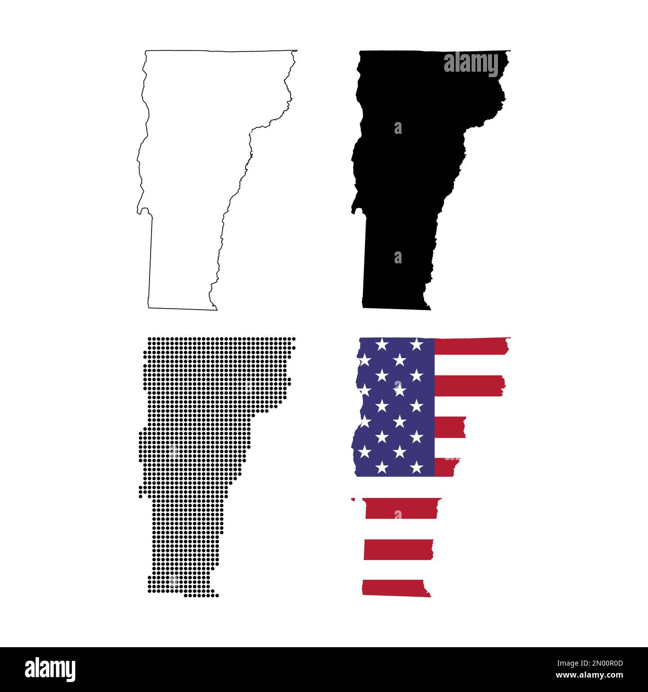 Set of Vermont map shape united - Set Of Vermont Map Shape United States Of America Flat Concept Vector Illustration 2N00R0D 