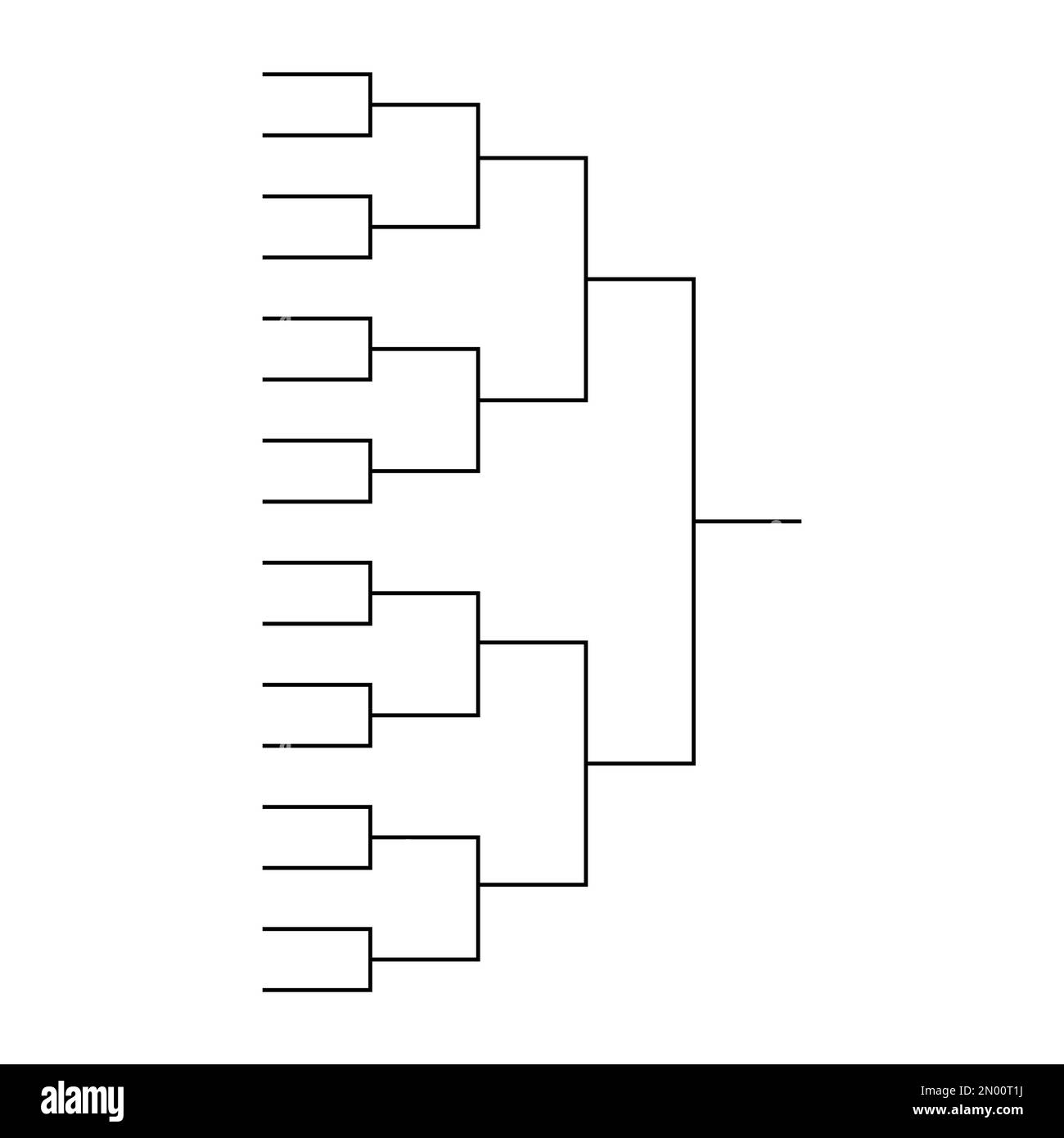 Bracket sport tournament, blank elimination event sign, playoff match vector illustration . Stock Vector