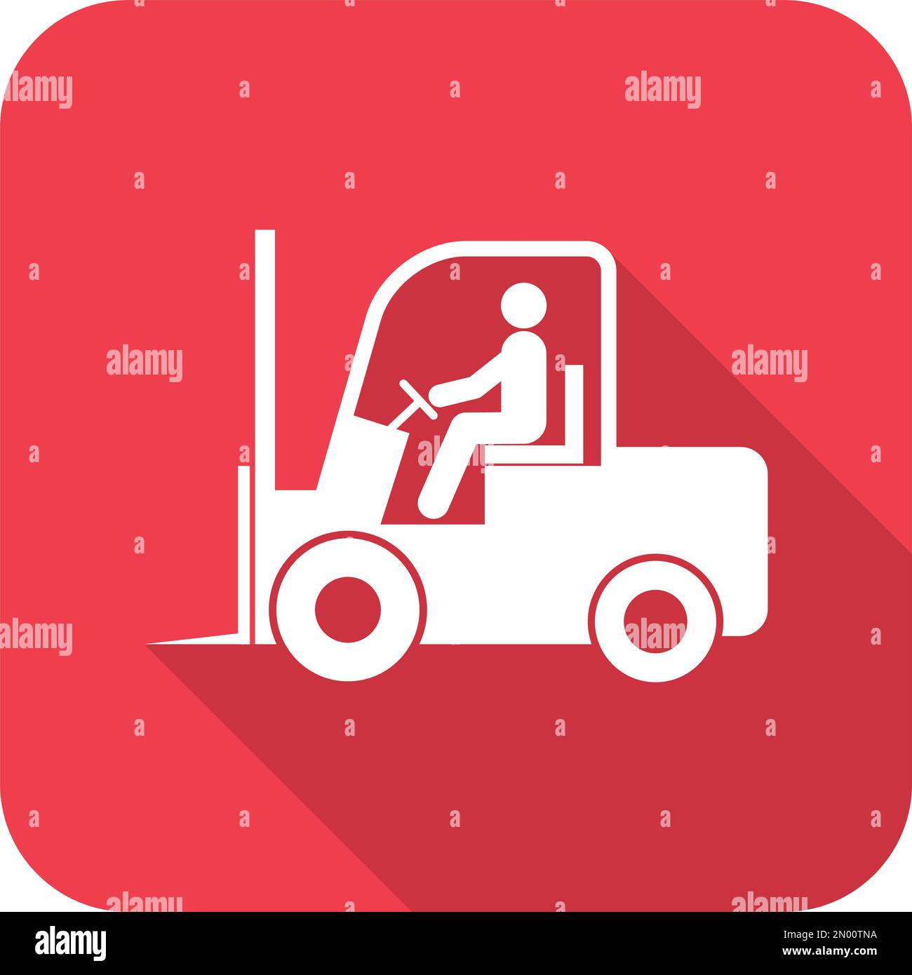 Forklift transport icon shadow, industry vehicle machine symbol, fork ...