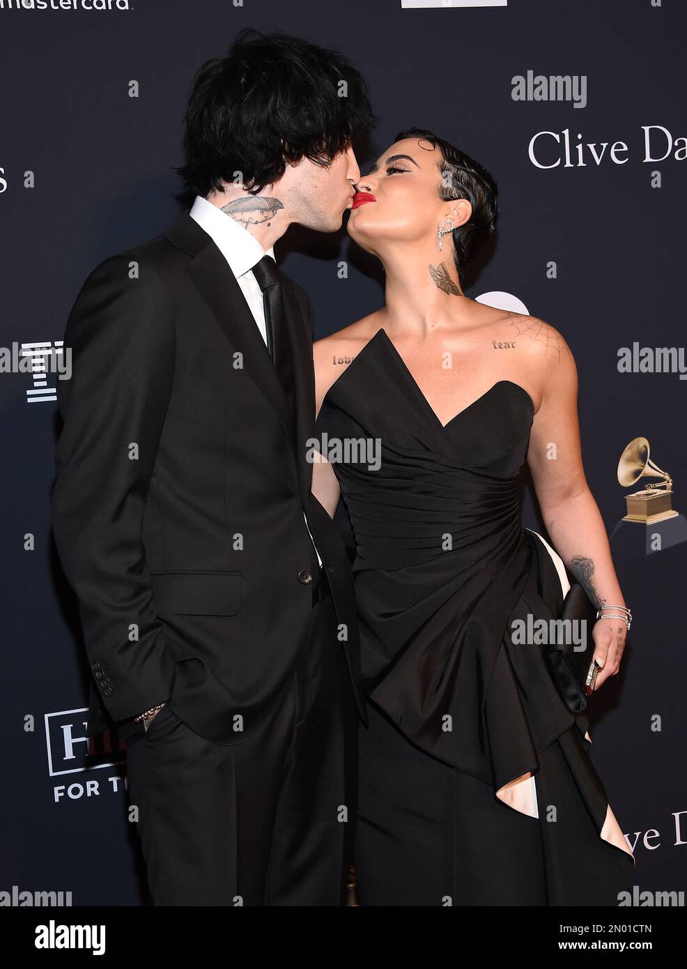 Beverly Hills, USA. 4th Feb 2023. Demi Lovato and Jordan Lutes arriving