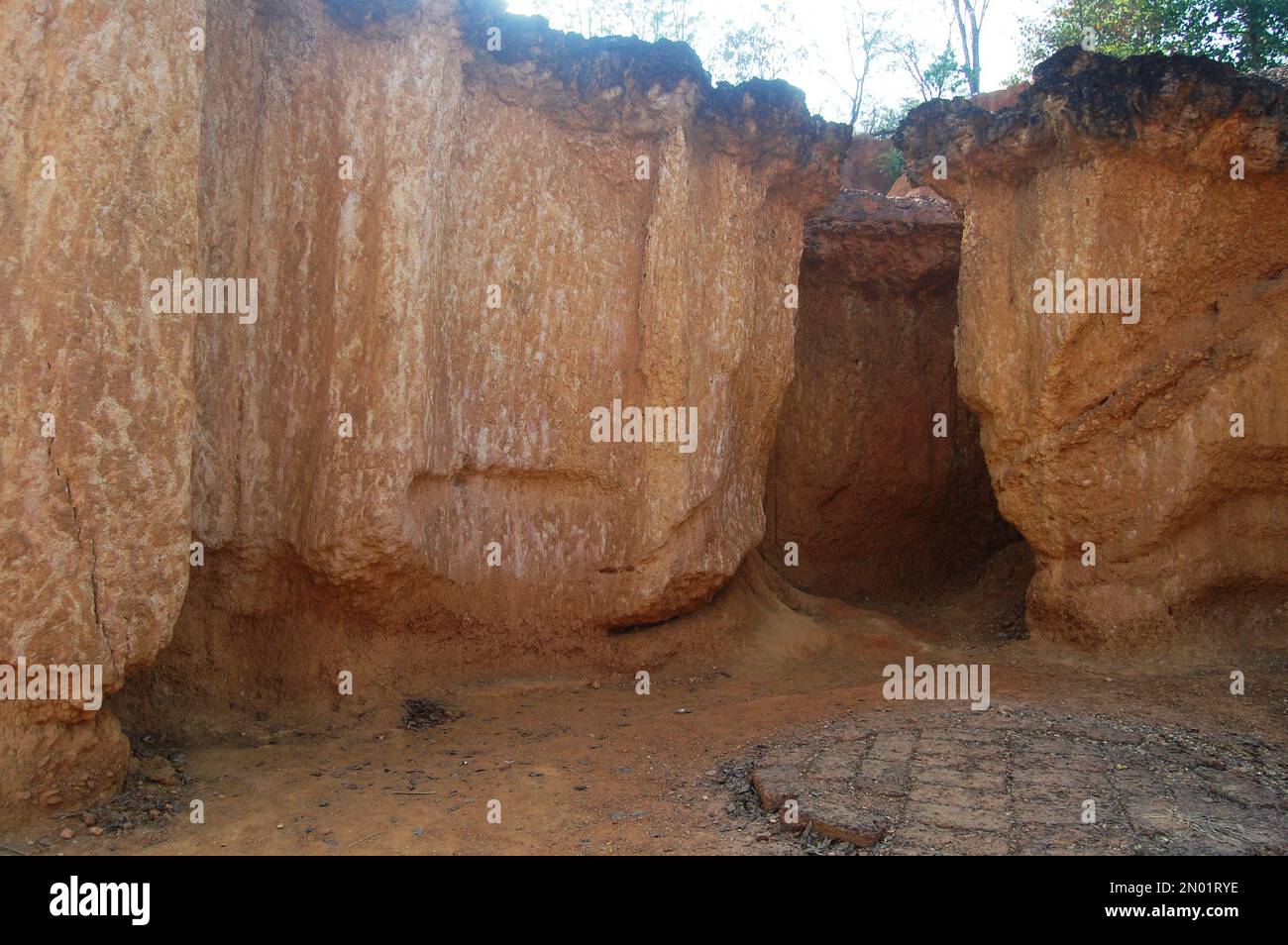Formation pedestal mushroom rocks of Phae Mueang Phi Forest Park ...