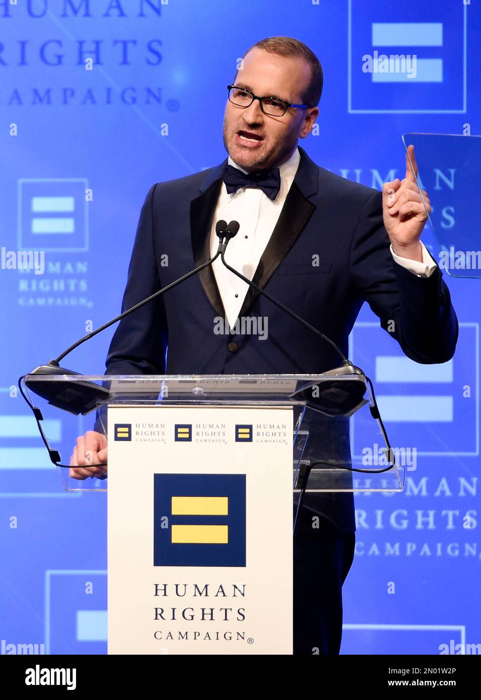 Human Rights Campaign president Chad Griffin addresses the audience at ...