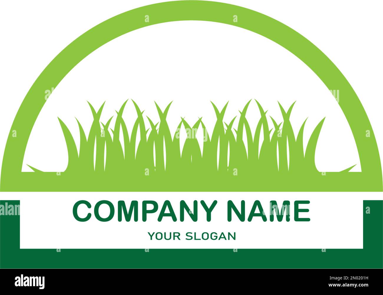 Natural Grass ilustration logo vector design template Stock Vector