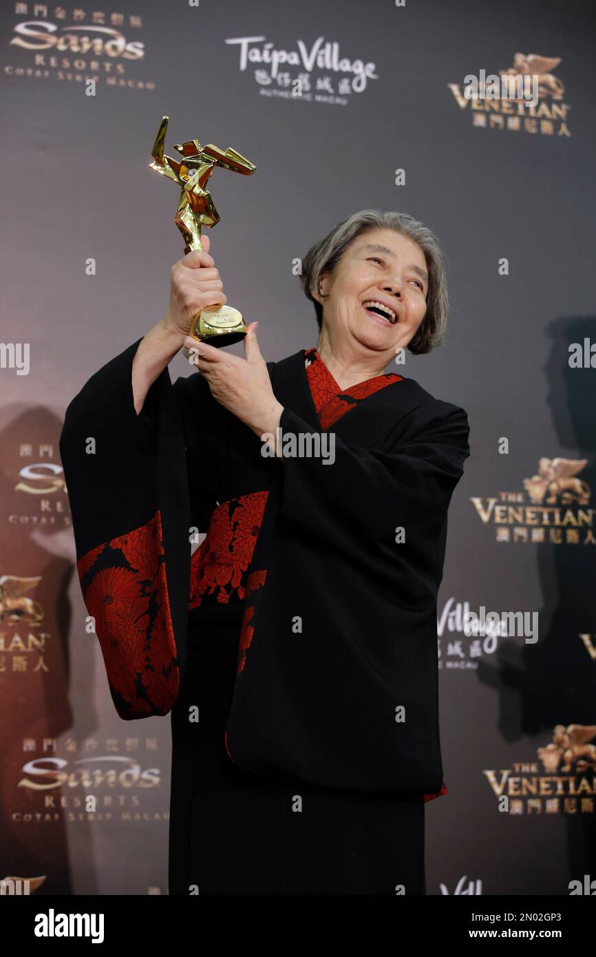 Japan actress Kiki Kirin poses after winning the Lifetime Achievement