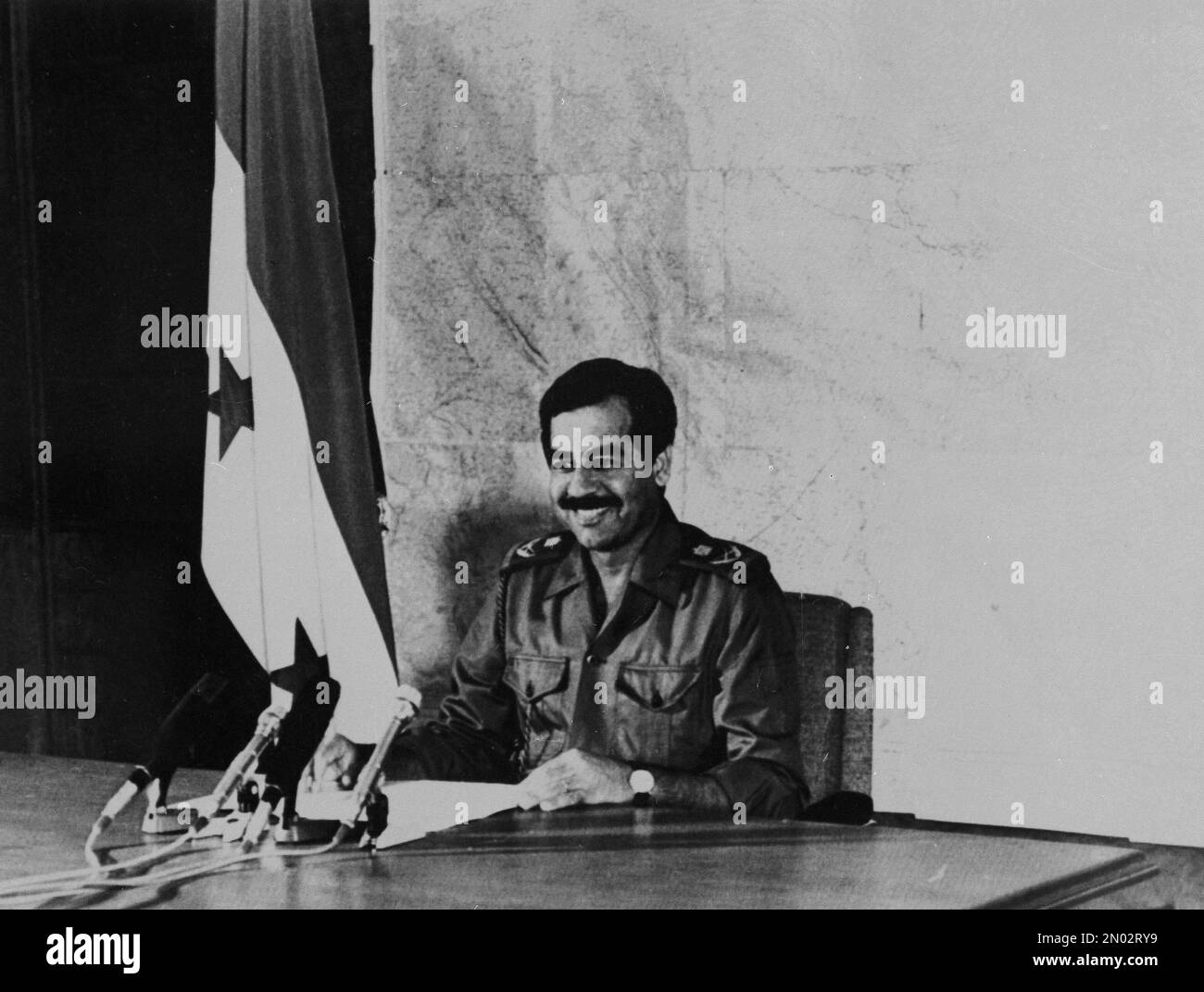 Iraqi President Saddam Hussein delivers his address to the nation from Baghdad, Iraq, Spt. 29