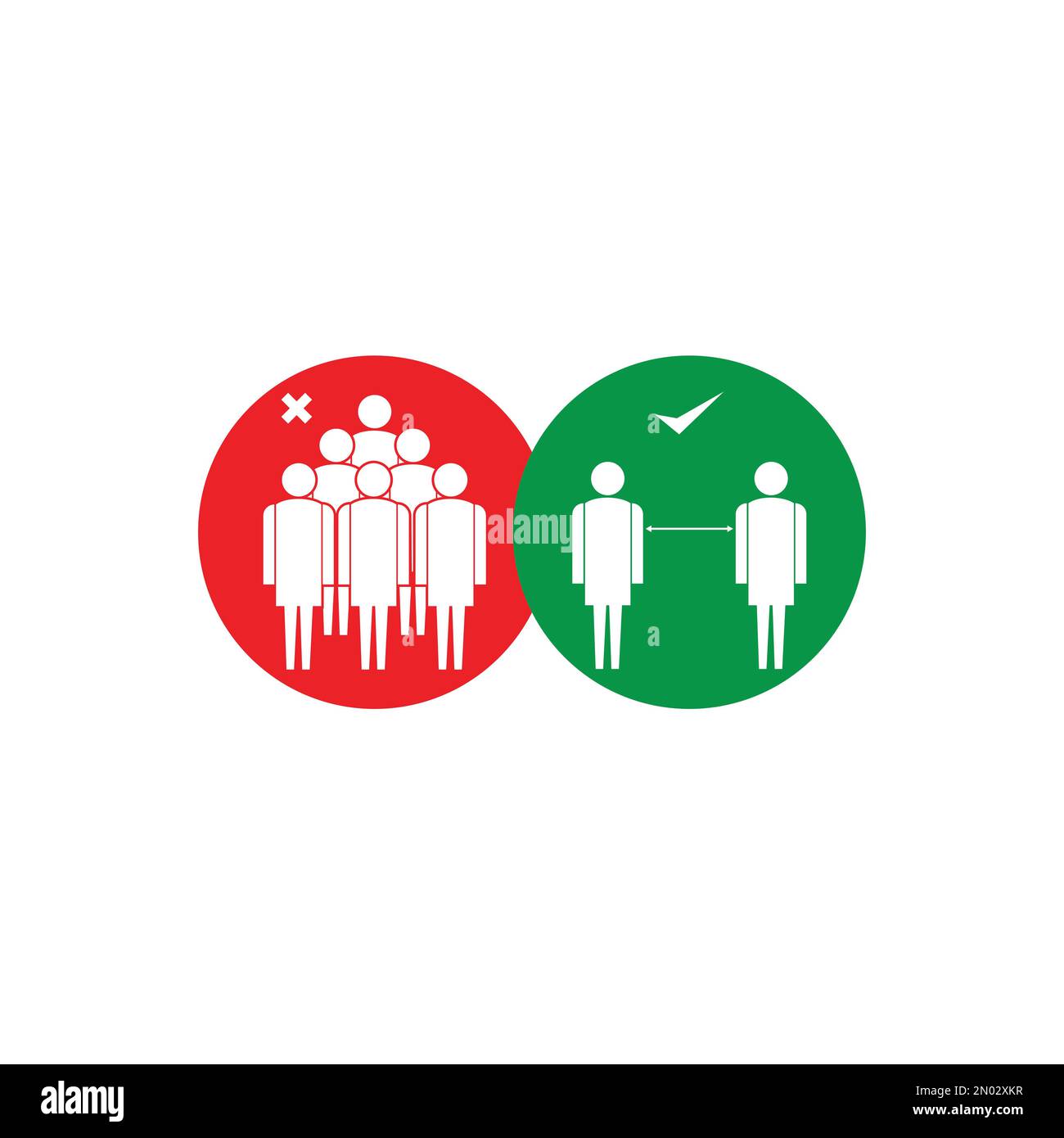 Illustration Social distancing, keep distance in public society people to protect from COVID-19 coronavirus outbreak spreading concept. Stock Vector