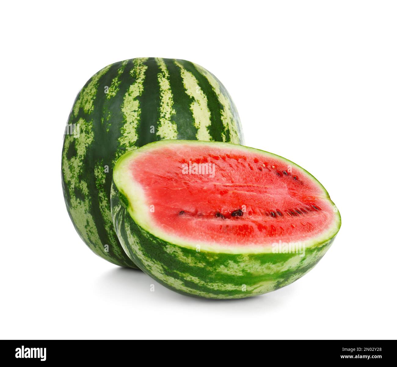 Delicious whole and cut watermelons isolated on white Stock Photo - Alamy