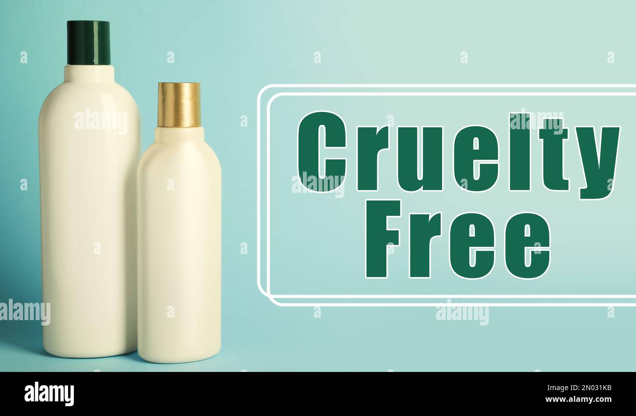 Cruelty free concept. Personal care products not tested on animals Stock Photo